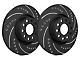 SP Performance Cross-Drilled and Slotted Rotors with Black Zinc Coating; Front Pair (06-14 Charger w/ Dual Piston Front Calipers; 15-17 Charger Daytona, R/T, AWD SE, AWD SXT; 18-23 Charger w/ Dual Piston Front Calipers)