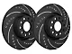 SP Performance Cross-Drilled and Slotted Rotors with Black Zinc Coating; Front Pair (06-14 Charger SRT8; 15-17 Charger Scat Pack; 2017 Charger R/T 392; 18-23 Charger w/ 4-Piston Front Calipers)