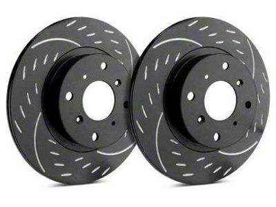 SP Performance Diamond Slot Rotors with Black ZRC Coated; Rear Pair (06-17 5.7L HEMI, 3.5L RWD & 3.6L RWD Charger w/ 13.70-Inch Vented Rear Rotors; 15-23 Charger Pursuit)