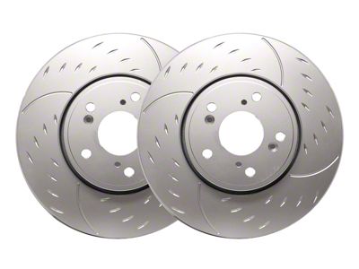 SP Performance Diamond Slot Rotors with Silver Zinc Plating; Front Pair (06-14 Charger w/ Dual Piston Front Calipers; 15-17 Charger Daytona, R/T, AWD SE, AWD SXT; 18-23 Charger w/ Dual Piston Front Calipers)