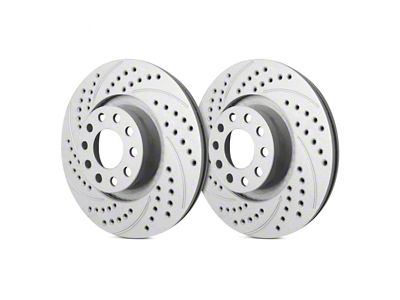 SP Performance Double Drilled and Slotted Rotors with Gray ZRC Coating; Front Pair (15-23 Charger Pursuit)