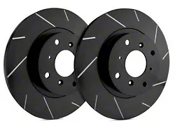 SP Performance Slotted Rotors with Black Zinc Coating; Rear Pair (06-23 V6 Charger w/ Single Piston Front Calipers)