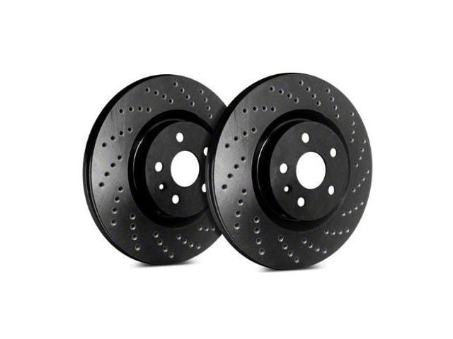 SP Performance Cross-Drilled Rotors with Black ZRC Coated; Front Pair (97-04 Corvette C5)