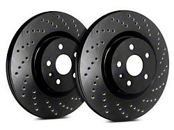 SP Performance Cross-Drilled Rotors with Black ZRC Coated; Front Pair (05-13 Corvette C6 Base w/ Standard Brake Package)