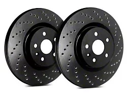 SP Performance Cross-Drilled Rotors with Black ZRC Coated; Front Pair (05-13 Corvette C6 Base w/ Standard Brake Package)