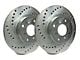 SP Performance Cross-Drilled Rotors with Silver ZRC Coated; Rear Pair (05-13 Corvette C6 Base w/ Standard Brake Package)