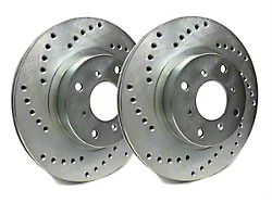 SP Performance Cross-Drilled Rotors with Silver ZRC Coated; Rear Pair (14-19 Corvette C7 Stingray w/ Standard JL9 Brake Package)