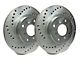 SP Performance Cross-Drilled Rotors with Silver ZRC Coated; Rear Pair (14-19 Corvette C7 Stingray w/ Standard JL9 Brake Package)