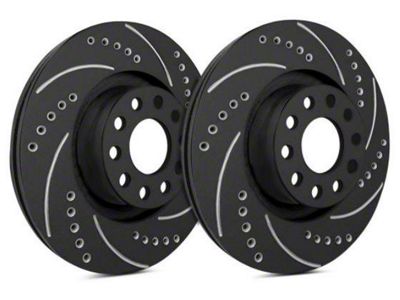 SP Performance Cross-Drilled and Slotted Rotors with Black ZRC Coating; Front Pair (97-04 Corvette C5)