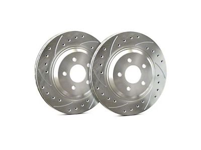 SP Performance Cross-Drilled and Slotted Rotors with Silver ZRC Coated; Front Pair (97-04 Corvette C5)