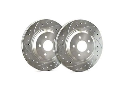 SP Performance Cross-Drilled and Slotted Rotors with Silver ZRC Coating; Rear Pair (14-19 Corvette C7 Stingray w/ Standard JL9 Brake Package)