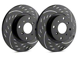 SP Performance Diamond Slot Rotors with Black ZRC Coated; Front Pair (14-19 Corvette C7 Stingray w/ J55 Brake Package)