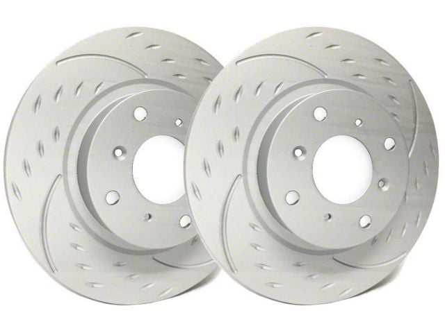SP Performance Diamond Slot Rotors with Gray ZRC Coating; Front Pair (05-13 Corvette C6 Base w/ Standard Brake Package)
