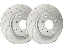 SP Performance Diamond Slot Rotors with Gray ZRC Coating; Front Pair (05-13 Corvette C6 Base w/ Standard Brake Package)