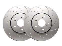 SP Performance Diamond Slot Rotors with Silver ZRC Coated; Front Pair (05-13 Corvette C6 Base w/ Standard Brake Package)