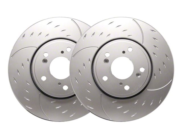 SP Performance Diamond Slot Rotors with Silver ZRC Coated; Front Pair (14-19 Corvette C7 Stingray w/ J55 Brake Package)