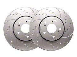 SP Performance Diamond Slot Rotors with Silver ZRC Coated; Front Pair (14-19 Corvette C7 Stingray w/ J55 Brake Package)