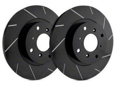 SP Performance Slotted Rotors with Black ZRC Coated; Front Pair (05-13 Corvette C6 Base w/ Standard Brake Package)