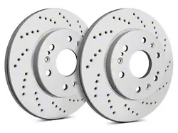 SP Performance Cross-Drilled Rotors with Gray ZRC Coating; Front Pair (11-14 Mustang GT w/ Performance Pack; 12-13 Mustang BOSS 302; 07-12 Mustang GT500)