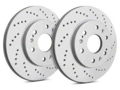SP Performance Cross-Drilled Rotors with Gray ZRC Coating; Front Pair (11-14 Mustang GT Brembo; 12-13 Mustang BOSS 302; 07-12 Mustang GT500)
