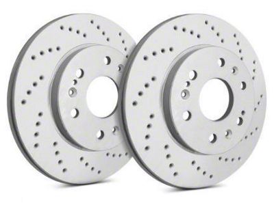 SP Performance Cross-Drilled Rotors with Gray ZRC Coating; Rear Pair (05-14 Mustang, Excluding 13-14 GT500)