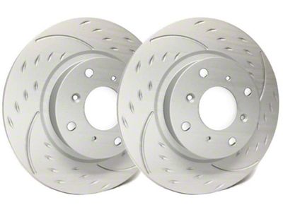 SP Performance Diamond Slot Rotors with Gray ZRC Coating; Front Pair (05-10 Mustang GT; 11-14 Mustang V6)