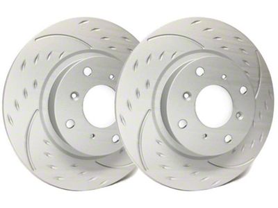 SP Performance Diamond Slot Rotors with Gray ZRC Coating; Front Pair (15-23 Mustang EcoBoost w/o Performance Pack, V6)