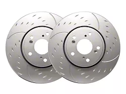 SP Performance Diamond Slot Rotors with Silver ZRC Coated; Front Pair (11-14 Mustang GT Brembo; 12-13 Mustang BOSS 302; 07-12 Mustang GT500)