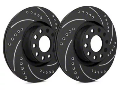 SP Performance Cross-Drilled and Slotted Rotors with Black ZRC Coating; Rear Pair (84-86 Mustang SVO)