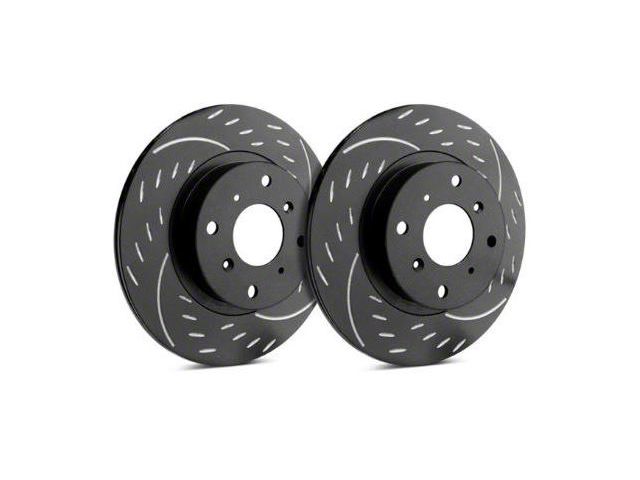 SP Performance Diamond Slot Rotors with Black ZRC Coated; Front Pair (05-10 Mustang GT; 11-14 Mustang V6)