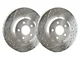 SP Performance Double Drilled and Slotted Rotors with Silver ZRC Coated; Front Pair (05-10 Mustang GT; 11-14 Mustang V6)