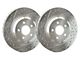 SP Performance Double Drilled and Slotted Rotors with Silver ZRC Coated; Rear Pair (94-04 Mustang Cobra, Bullitt, Mach 1)