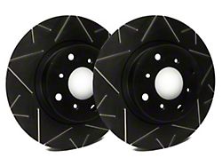 SP Performance Peak Series Slotted Rotors with Black ZRC Coating; Rear Pair (94-04 Mustang GT, V6)
