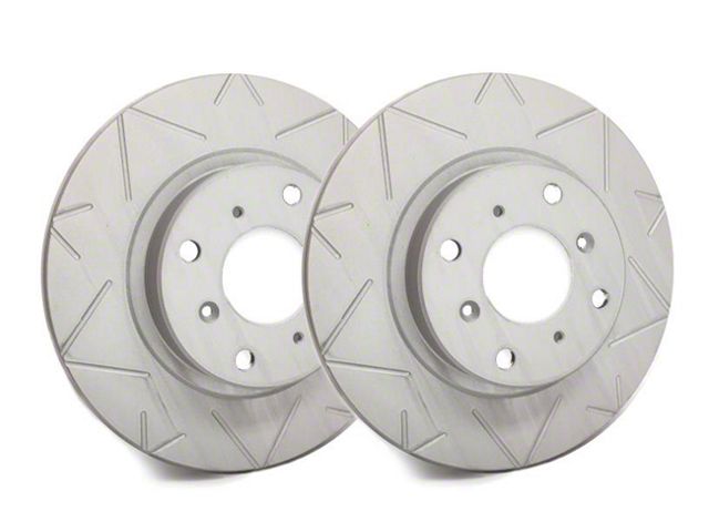 SP Performance Peak Series Slotted Rotors with Gray ZRC Coating; Rear Pair (90-93 5.0L Mustang)