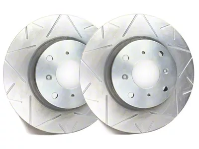SP Performance Peak Series Slotted Rotors with Silver ZRC Coating; Rear Pair (90-93 5.0L Mustang)
