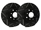 SP Performance Peak Series Slotted Rotors with Black ZRC Coated; Rear Pair (15-23 Mustang EcoBoost w/o Performance Pack, V6)
