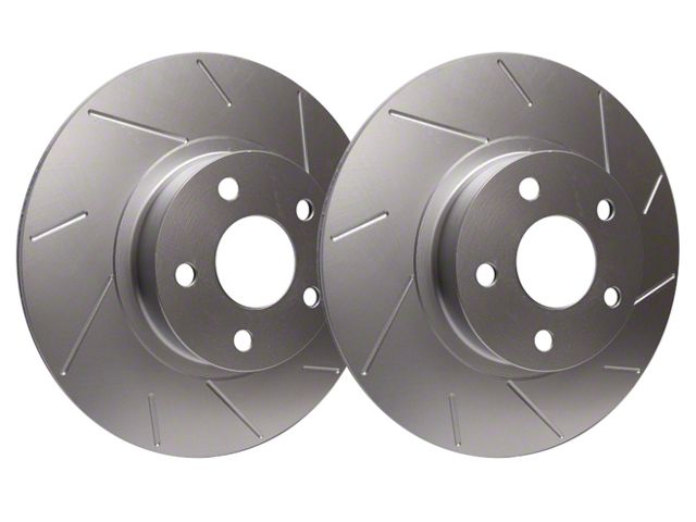 SP Performance Slotted Rotors with Silver ZRC Coated; Rear Pair (84-86 Mustang SVO)