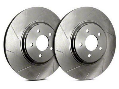 SP Performance Slotted Rotors with Silver ZRC Coated; Front Pair (05-10 Mustang V6)