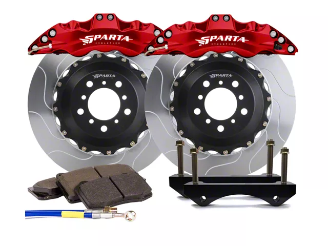 Sparta Evolution Triton Front Big Brake Kit; Red Calipers (05-14 Mustang)