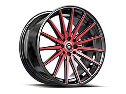 Spec-1 SP-69 Gloss Black and Red Machined Wheel; 17x7.5; 42mm Offset (79-93 Mustang w/ 5-Lug Conversion)