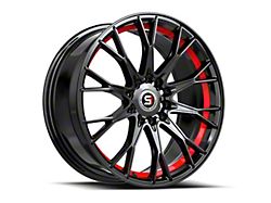 Spec-1 SP-59 Gloss Black and Red Undercut Wheel; 18x8; 38mm Offset (16-24 Camaro, Excluding SS w/ 6-Piston Front Calipers & ZL1)
