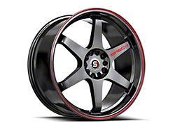 Spec-1 SPT-33 Gloss Black and Red Line Wheel; 18x8.5; 38mm Offset (16-24 Camaro, Excluding SS w/ 6-Piston Front Calipers & ZL1)