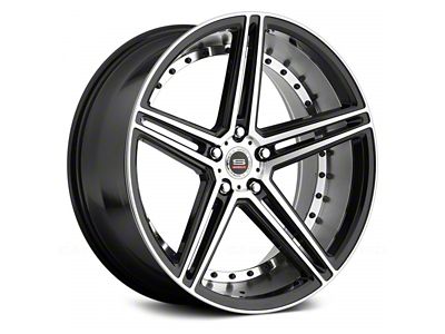 Spec-1 SPM-77 Gloss Black Machined Wheel; 20x9; 20mm Offset (08-23 RWD Challenger, Excluding Widebody)