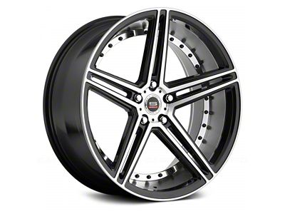 Spec-1 SPM-77 Gloss Black Machined Wheel; 20x9 (08-23 RWD Challenger, Excluding Widebody)