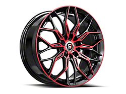 Spec-1 SP-57 Gloss Black and Red Machined Wheel; 17x7.5; 42mm Offset (24-26 Mustang)