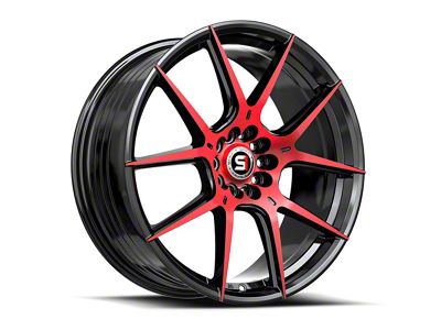 Spec-1 SP-71 Gloss Black and Red Machined Wheel; 17x8; 42mm Offset (05-09 Mustang GT, V6)