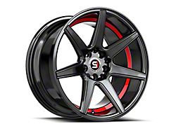 Spec-1 SP-73 Gloss Black and Red Undercut Wheel; 17x7.5; 42mm Offset (24-26 Mustang)