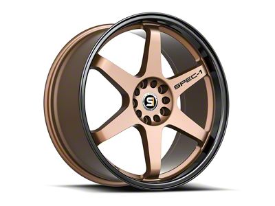 Spec-1 SPT-33 Matte Bronze and Black Lip Wheel; Rear Only; 19x8.5; 38mm Offset (99-04 Mustang GT, V6)