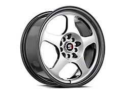 Spec-1 SPT-36 Gloss Black and Machined Wheel; 16x7; 30mm Offset (79-93 Mustang w/ 5-Lug Conversion)
