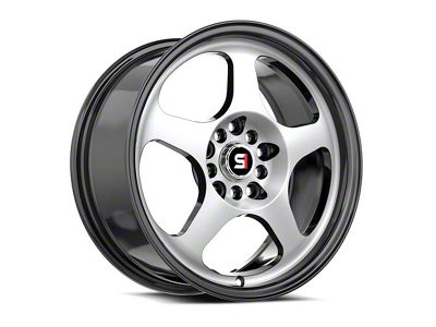Spec-1 SPT-36 Gloss Black and Machined Wheel; 16x7; 30mm Offset (79-93 Mustang w/ 5-Lug Conversion)